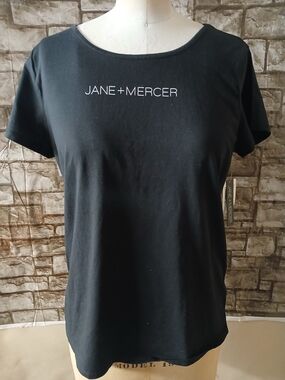 Jane + Mercer Black Crop Top - Logo Women's Black Tee
